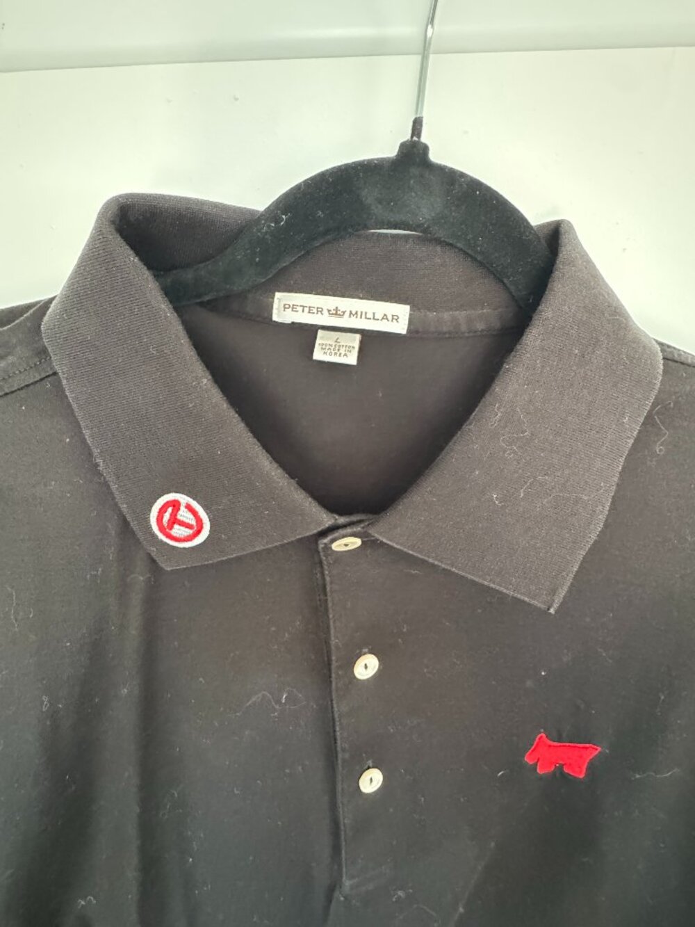 Peter Millar Scotty Cameron Golf Polo Shirt – Black – Red Scotty Dog – Circle T